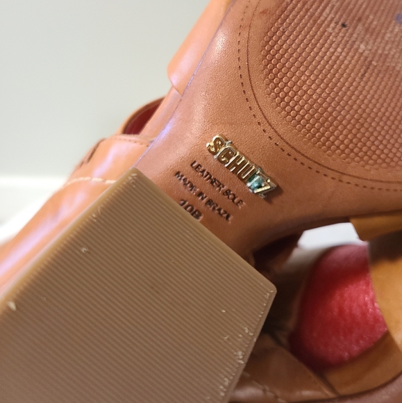 SCHUTZ Leather Gladiator Greek High Open Heel Shoes size 10B - Picture 10 of 10